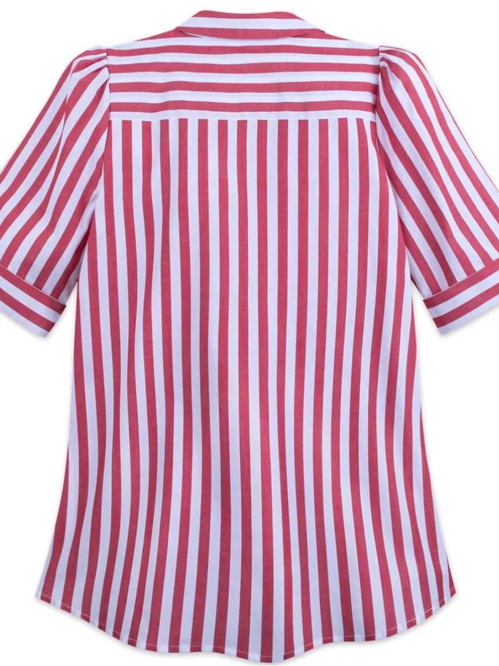 🐘 NEW Disney Embroidered Dumbo Red White Striped Short-Sleeve Buttondown Shirt - Picture 10 of 11
